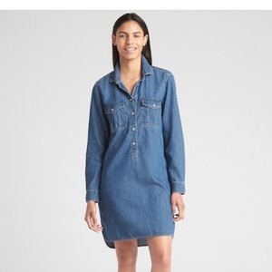 Gap Woman’s Popover Denim Shirtdress - Medium Wash